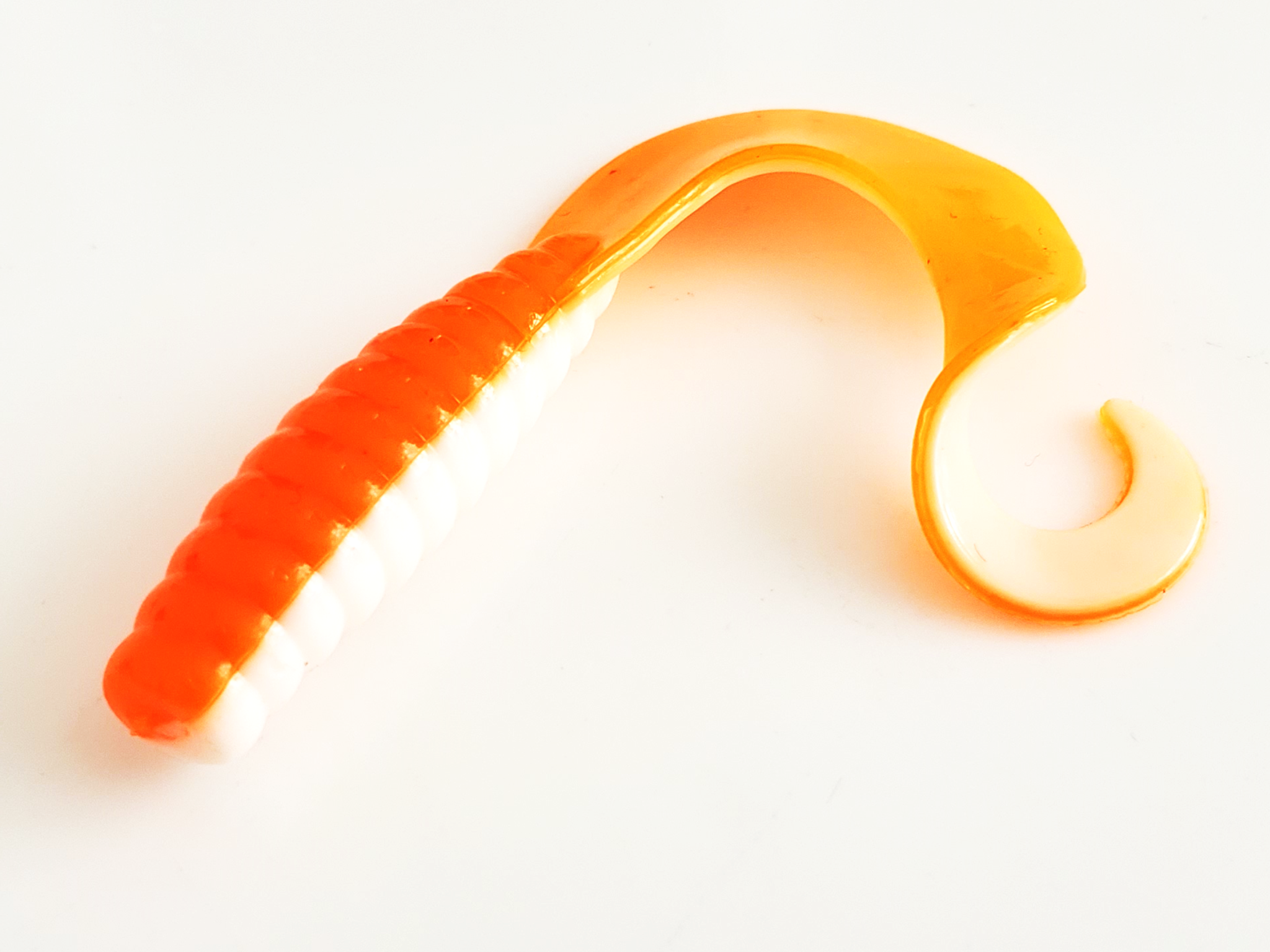 Leurres Souples Apex Tackle Curly Tail Grub – Orange, 1 Pouce, Lot De 12, Neuf